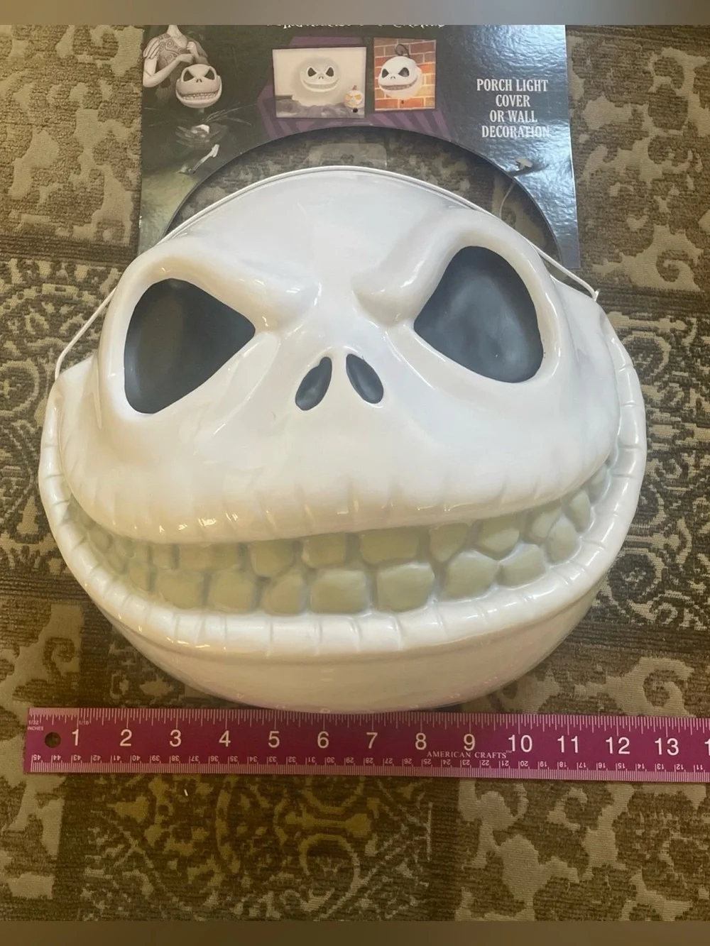 Jack Skellington White Porch Light Cover Wall Decor NWT